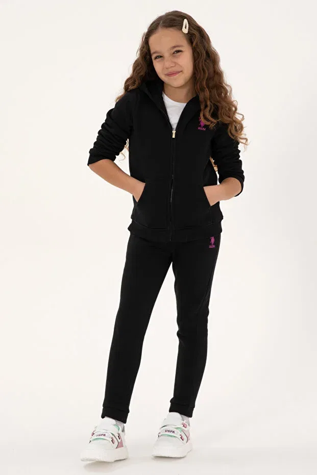 Детские спортивные штаны для девочек с капюшоном U.S. Polo Assn., Black