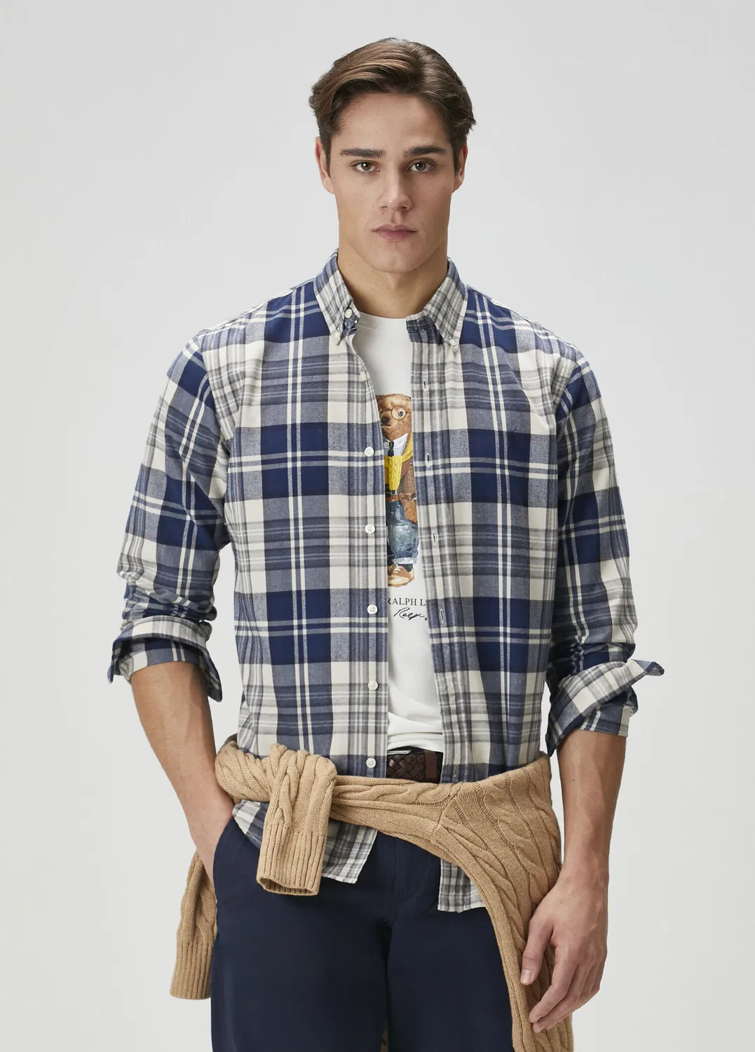 Рубашка клетчатая Polo Ralph Lauren, Naturel