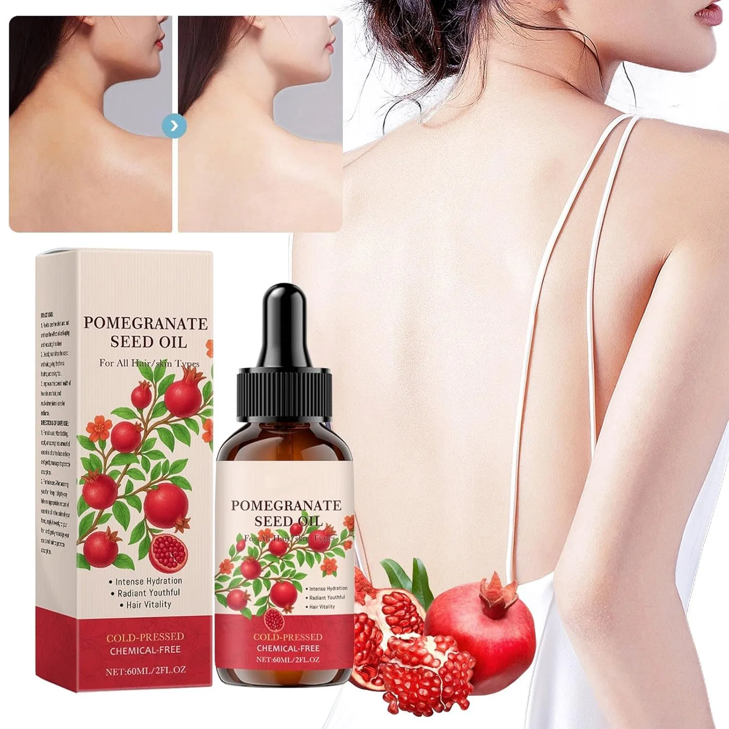 Масло для кожи и волос, Pomegranate Seed Oil, 2 шт, 60 мл Generisch — фото 3
