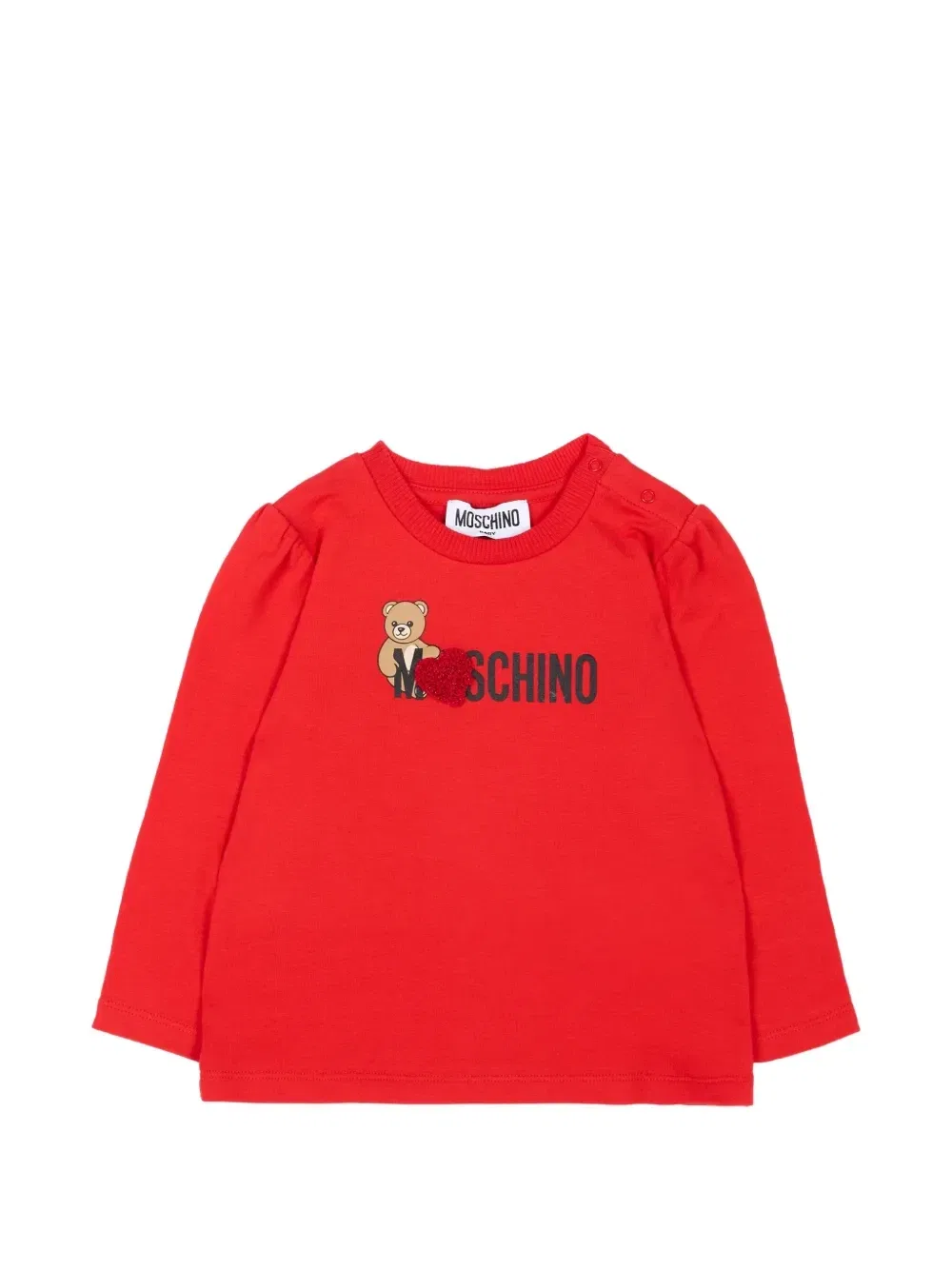 Футболка с логотипом Медвежонка Тедди Moschino Kids, красный