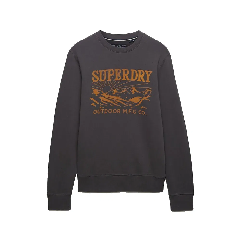 Свитшот Relaxed Fit Retro Outdoor Superdry, серый — фото 3