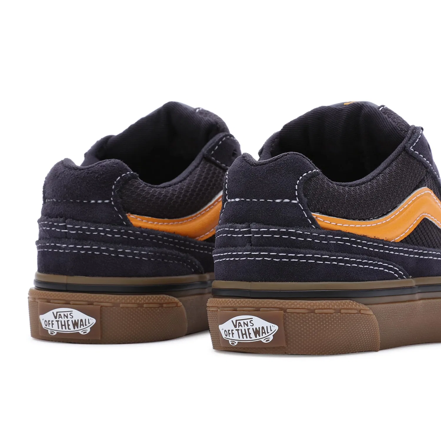 Детские кроссовки для мальчиков с замшевым верхом Caldrone Vans, Suede Gum Charcoal Yellow — фото 3
