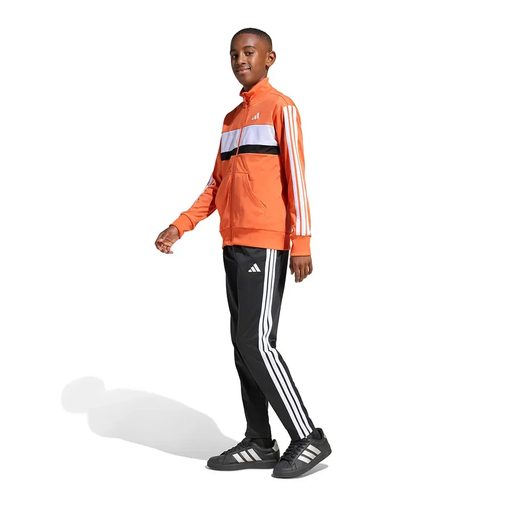 Детский спортивный костюм с технологией CLIMACOOL Adidas Seasonal Essentials Tiberio 3-Stripes Tricot, Orange