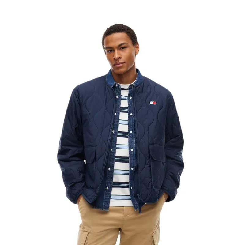 Мужской пуховик с воротником-стойкой Tommy Hilfiger, Navy Blue C1G