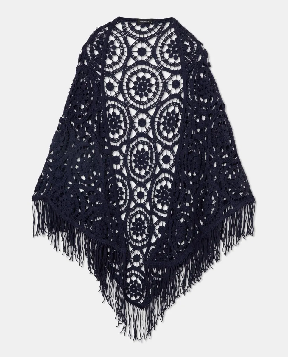 

Платок вязанный крючком Tintoretto, синий