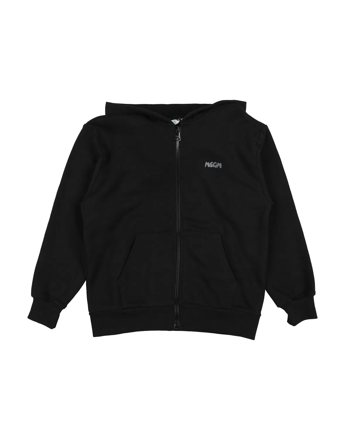 Подростковая флисовая кофта на молнии с капюшоном Msgm, черный