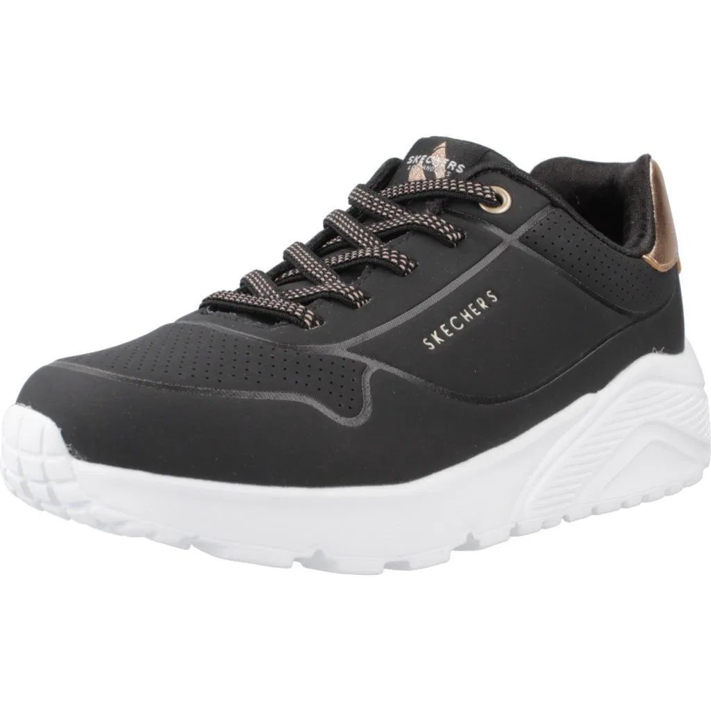 Детские кроссовки с металлическими деталями Uno Lite Metallic Mode Skechers, Schwarz Weiß