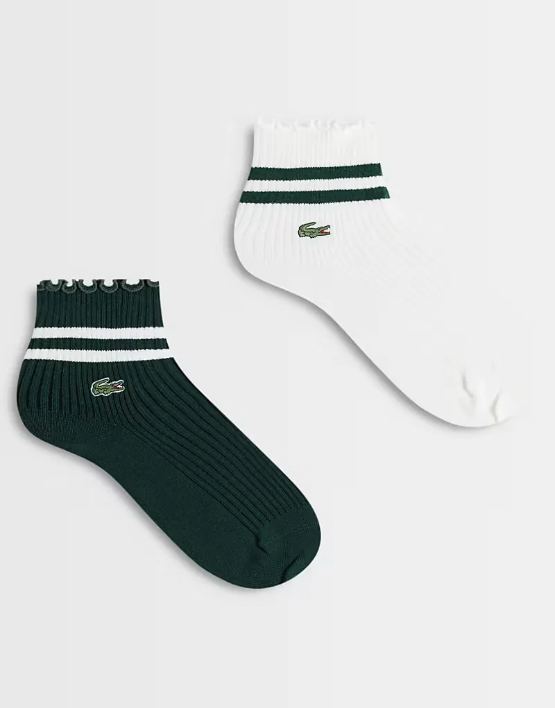 Носки средние с рюшами 2 шт Lacoste, Burgundy