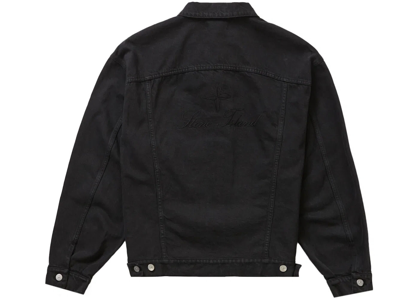 Мужская джинсовая куртка-тракер Supreme Stone Island Denim Trucker Jacket, Black — фото 2