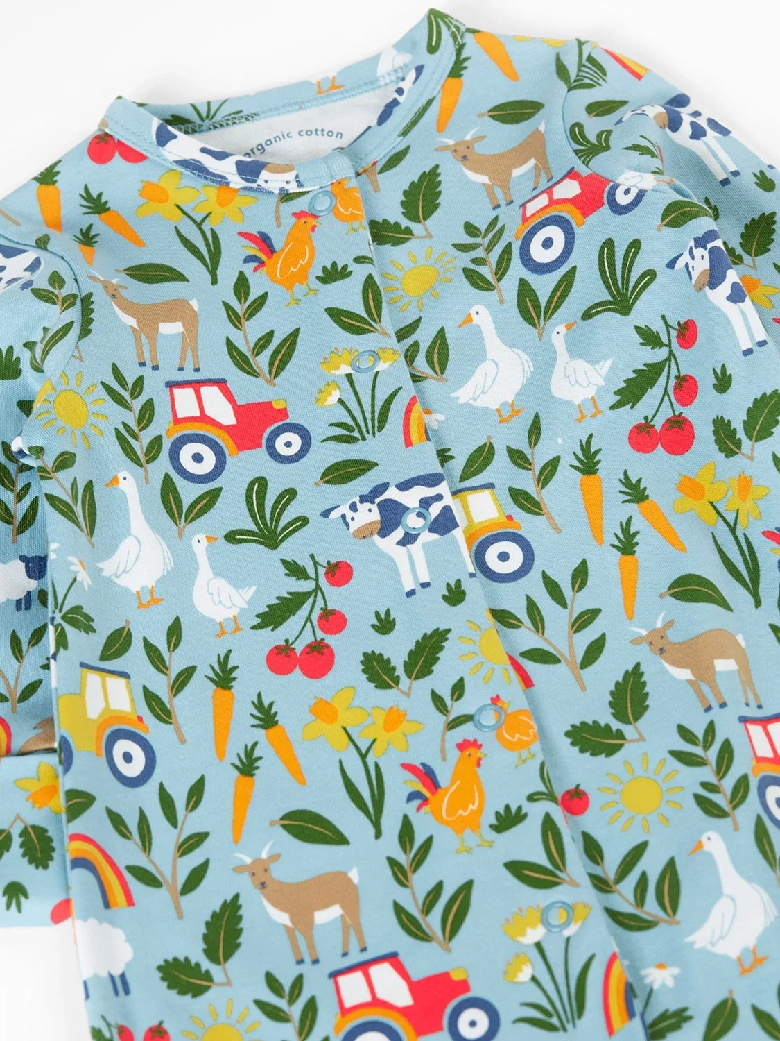 Боди-спальный мешок для новорожденных Frugi, синий — фото 3