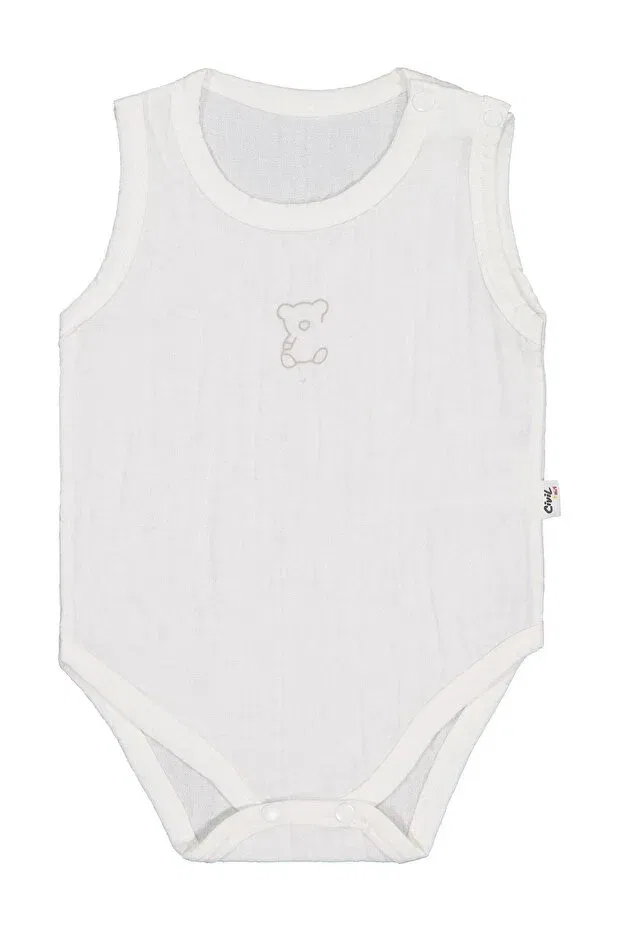 Детское боди-комбинезон для новорожденных с принтом Teddy Bear Printed Civil Baby, Ecru