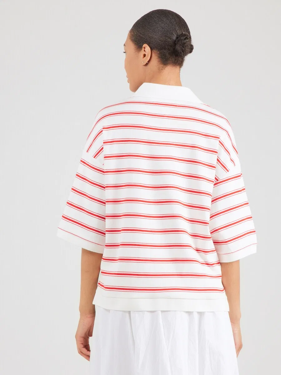 Футболка TOMMY HILFIGER "Oversized Fit Stripe" белого цвета — фото 3