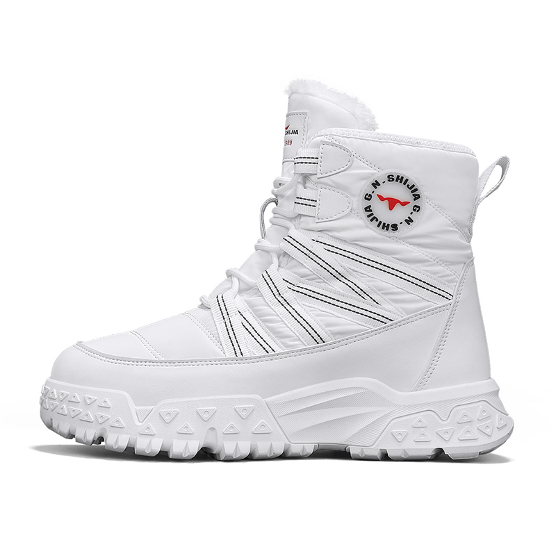 

Теплые, водостойкие, износостойкие, увеличивающие рост, с противоскользящим покрытием, короткие зимние ботинки для мужчин G.N.SHIJIA, White