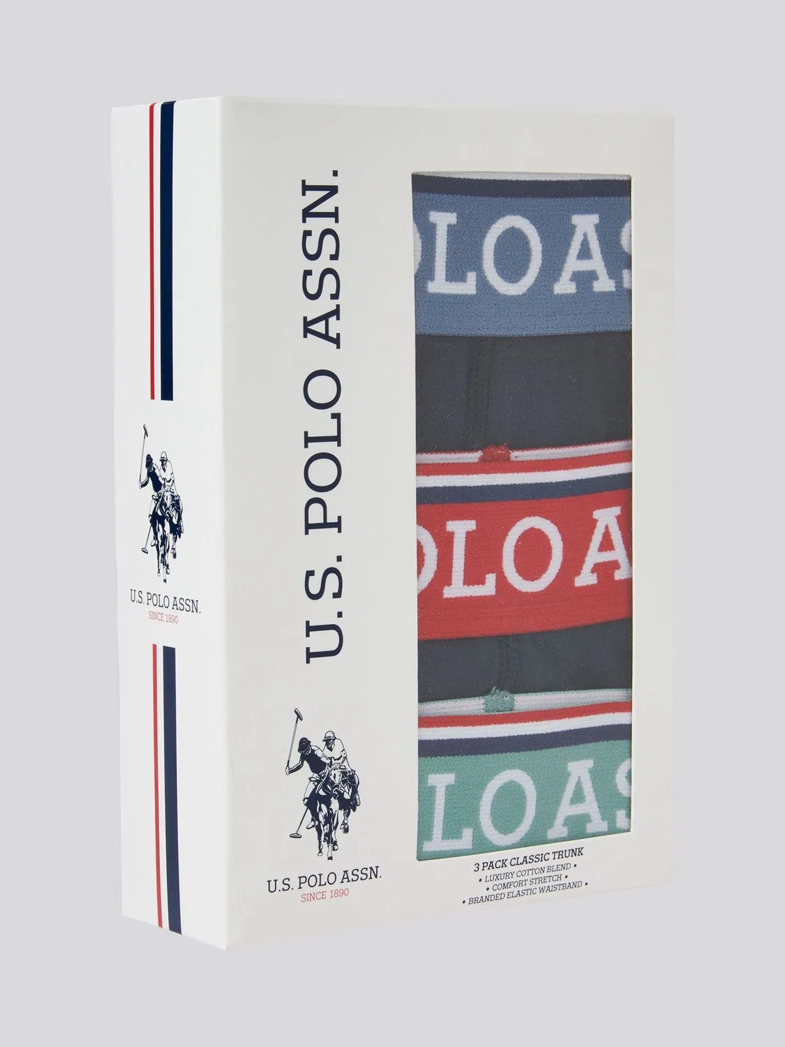 Трусы 3 шт. USPA Trunk Cotton Blend U.S. Polo Assn, темно-синий — фото 3