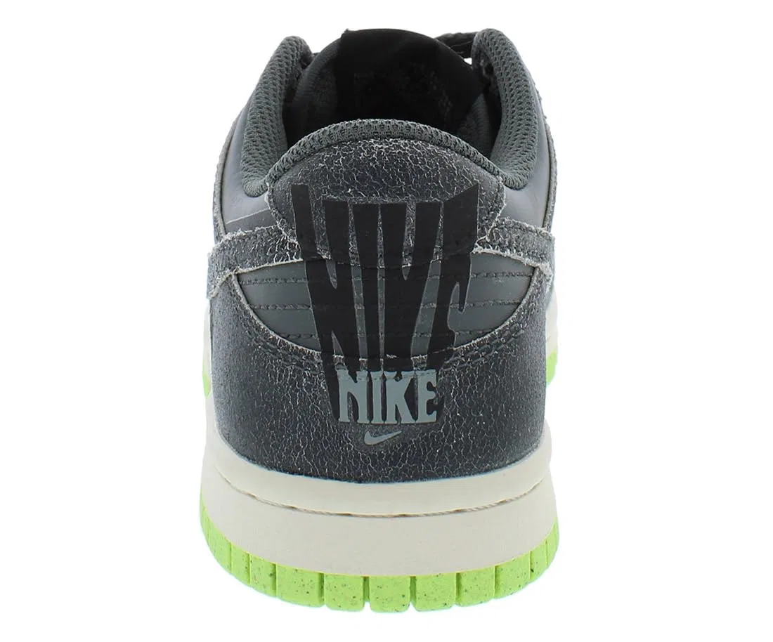 Детские кроссовки для мальчиков с принтом NIKE Dunk Low NIKE, Iron Grey Ghost Ghost Green — фото 3