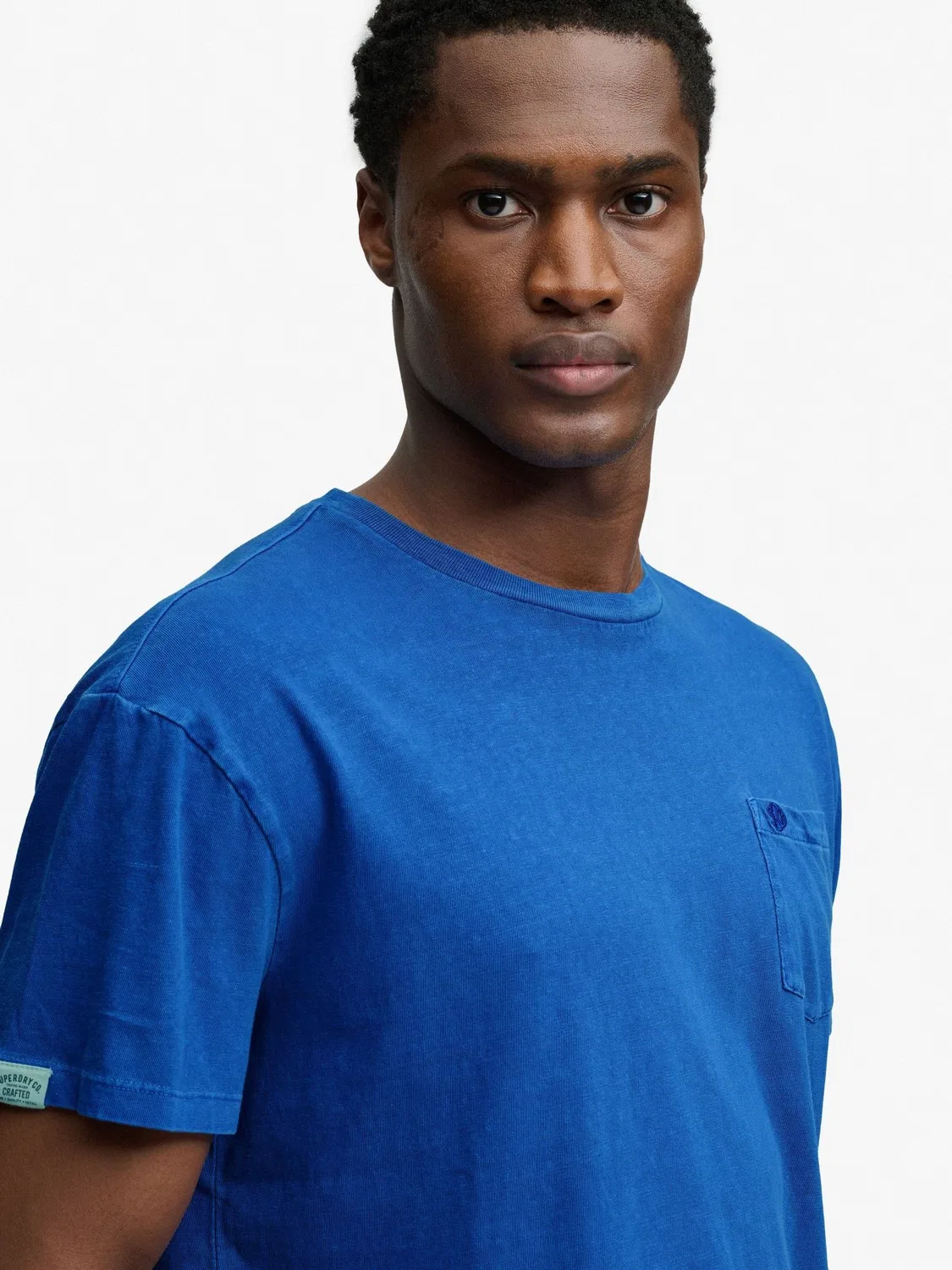 Футболка с нагрудным карманом Superdry Classic Cotton Linen Pocket Superdry, синий — фото 4