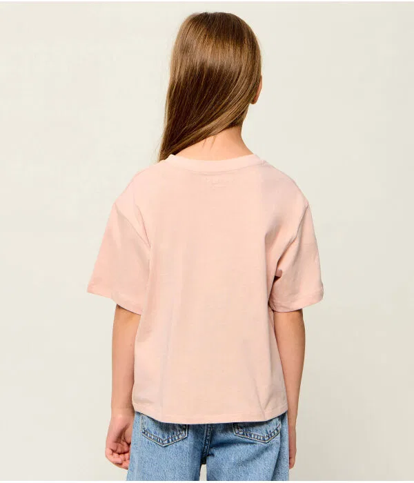 Детская футболка для девочек хлопковая Relaxed Fit T-Shirt Guess, Rosa — фото 3