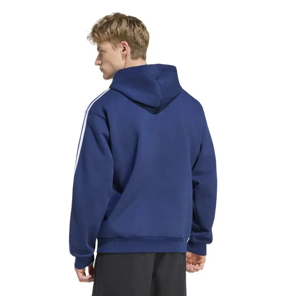 Мужское худи с флисом Adidas 3 Stripes Fleece, Blue — фото 2