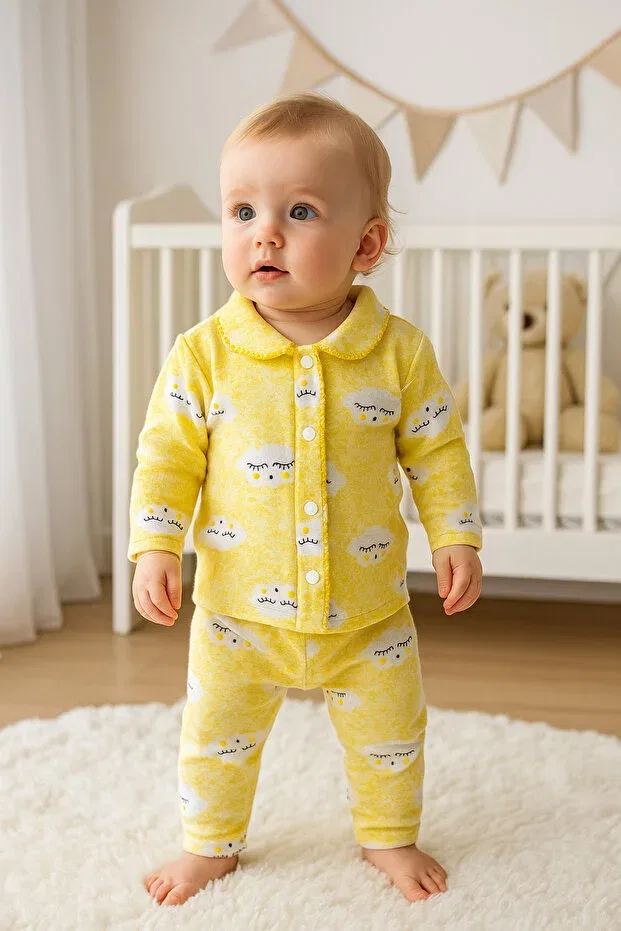 Детское боди-комбинезон для новорожденных с принтом Colorful Double Ladybug Anne Dokunuşu Gibi Kuzum Bebe, Yellow Bug