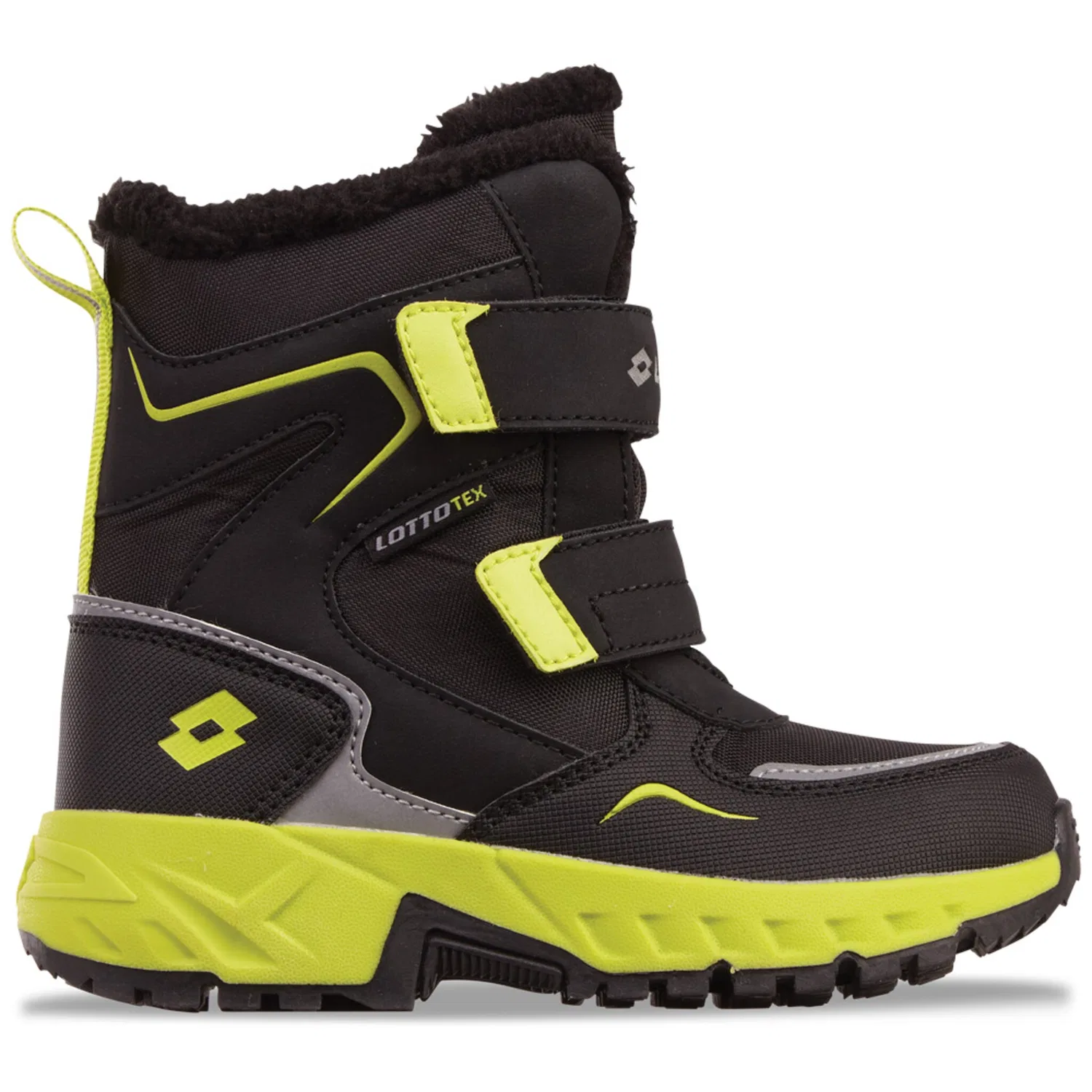 Детские ботинки с флисовой подкладкой Lotto, Black/Lime