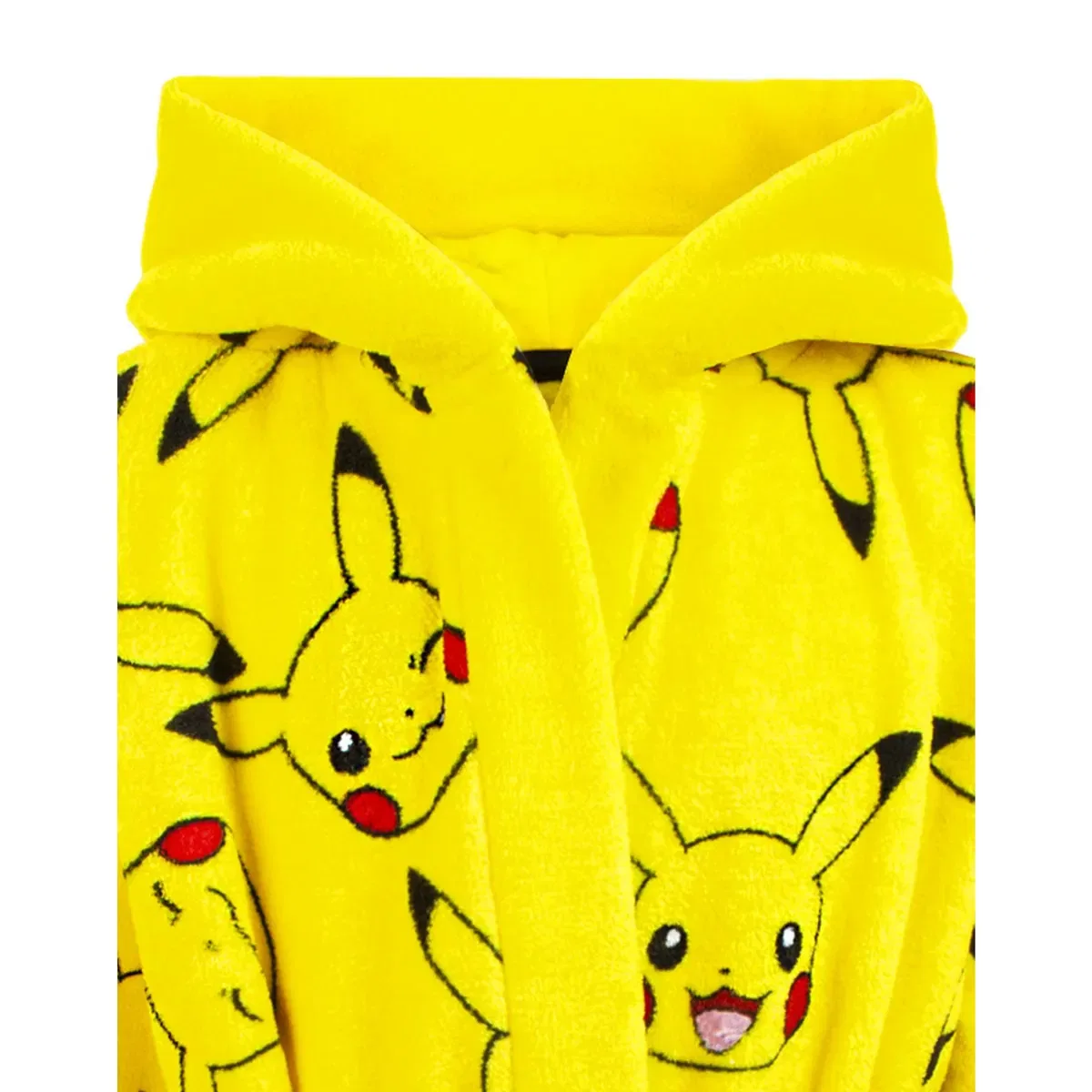 Детский хлопковый халат с капюшоном Pikachu, Pokemon, Yellow — фото 4