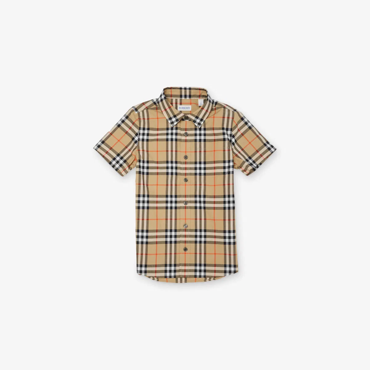 Хлопковая футболка с коротким рукавом и клетчатым принтом, размер 4-14 лет Burberry