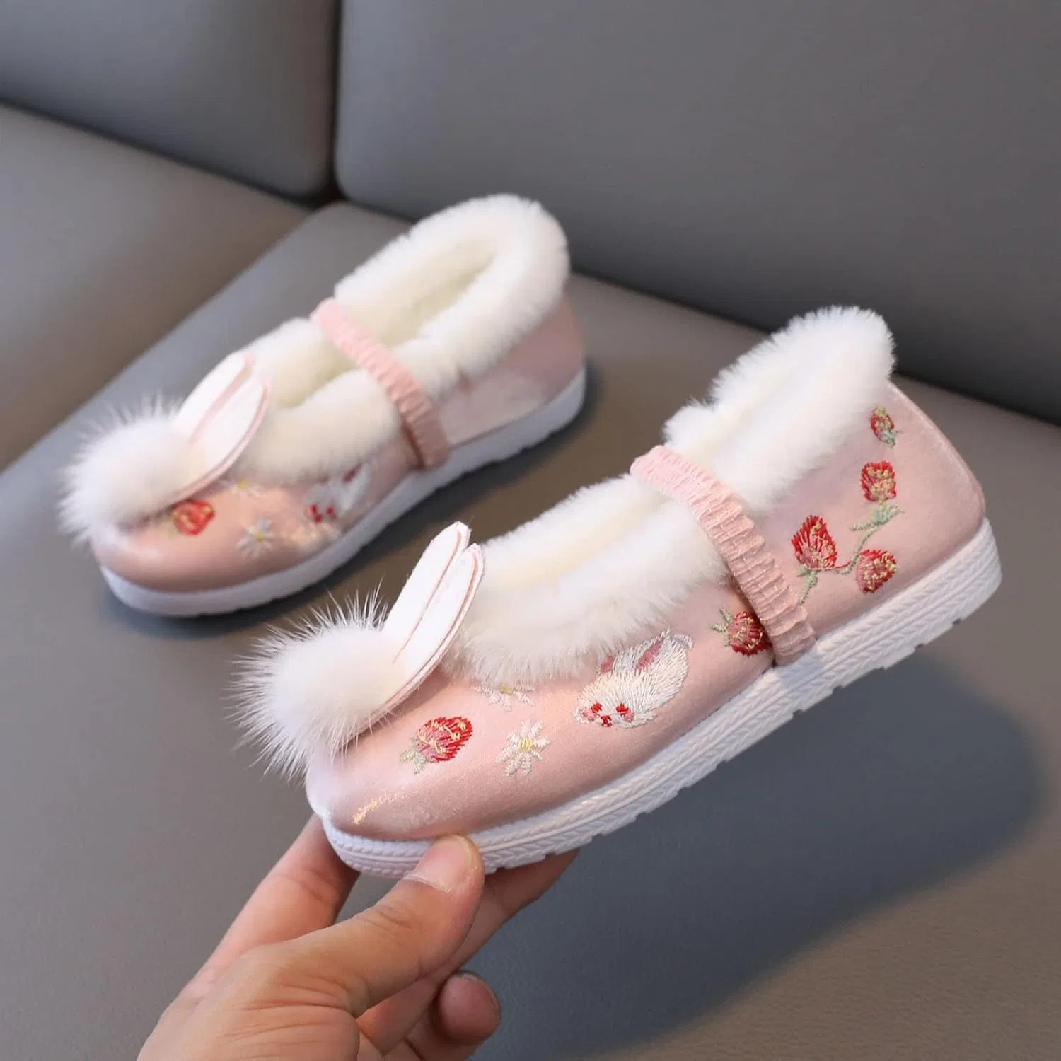 Детские зимние сапоги для девочек с вышивкой Ikevan, Pink — фото 2