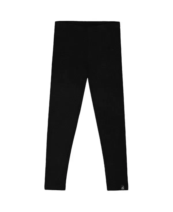 Детские леггинсы для девочек с мягкой рифленой текстурой Ribbed Leggings Deux Par Deux, черный