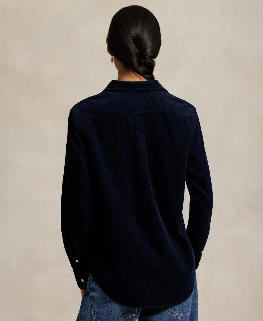 Классическая рубашка из хлопкового вельвета Polo Ralph Lauren, Navy — фото 4