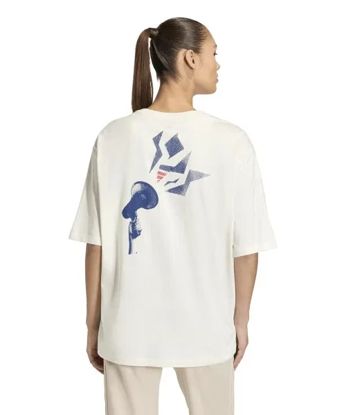 Женская футболка с принтом Stadium Oversize Graphic Adidas, Off White