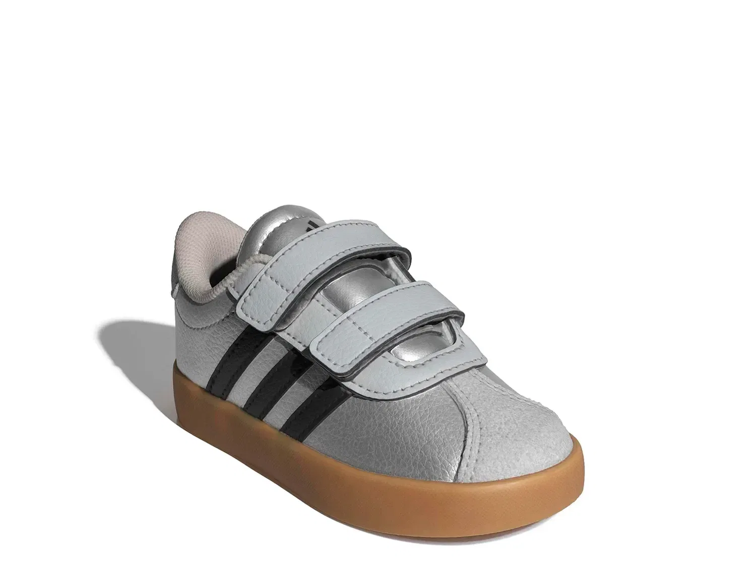 Кроссовки VL Court 3.0 для мальчиков, adidas, серебристый металлик