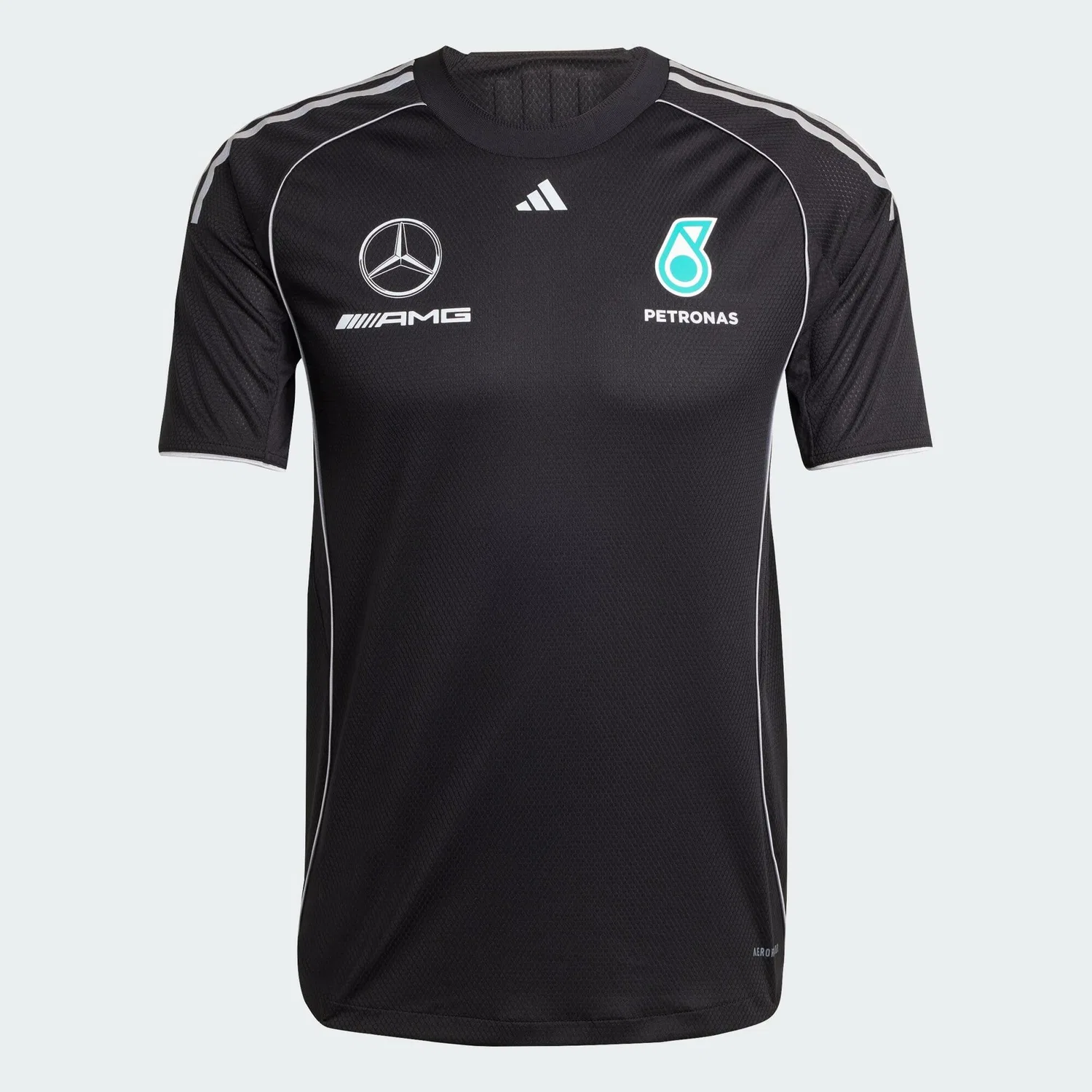Мужская футболка-поло с длинным рукавом MERCEDES - AMG PETRONAS FORMULA ONE TEAM MECHANICS TRIKOT Adidas, Schwarz — фото 2