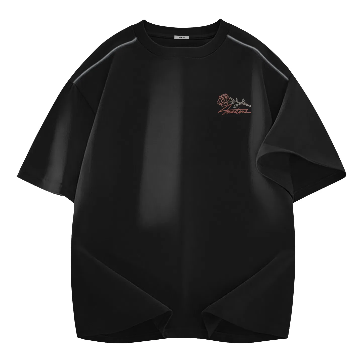 Футболка детская с принтом MINISO, Цвет: Quick-Drying Sweat-Wicking White (English Rose Chest Logo) — фото 3