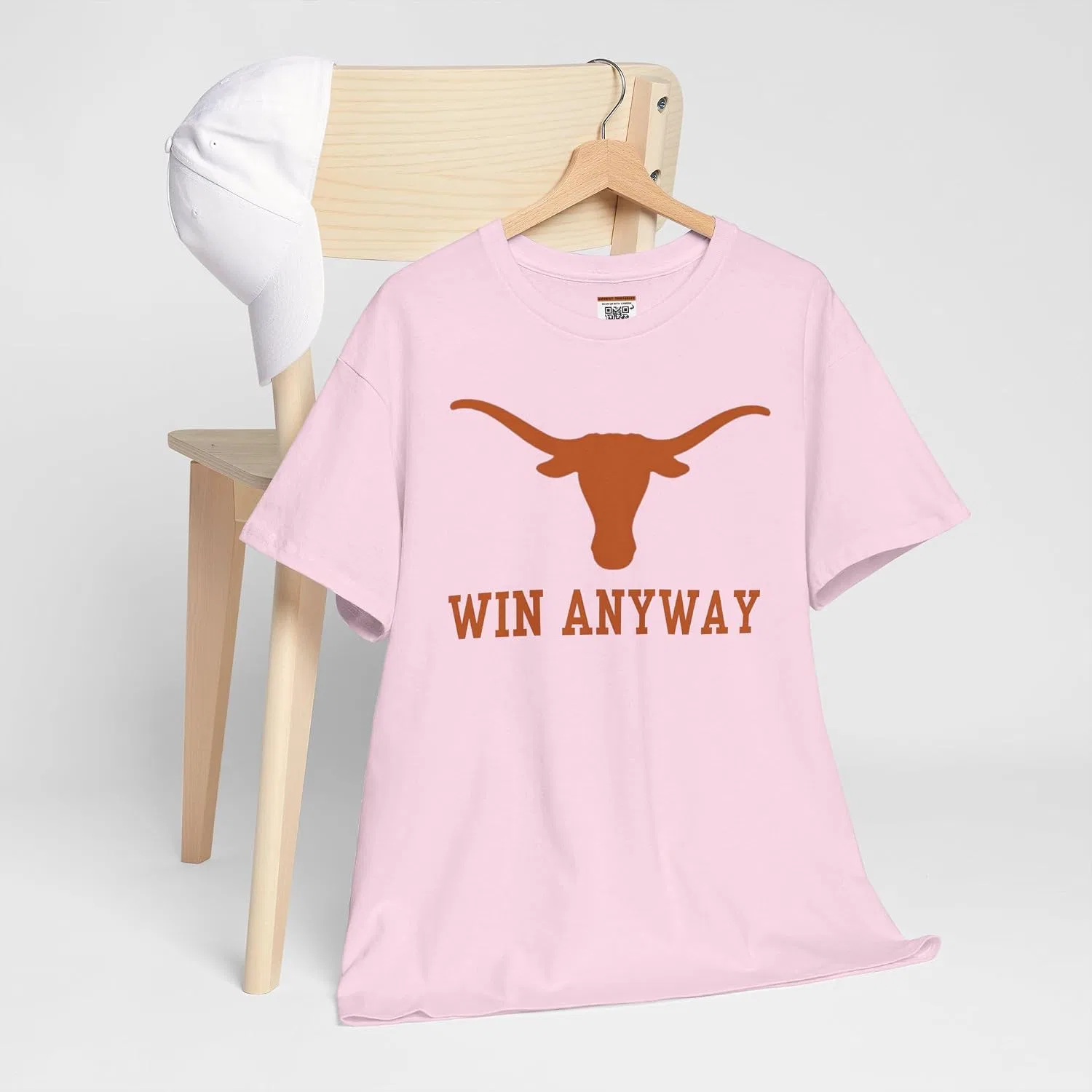 Футболка с принтом Letter Print Gildan, Light Pink — фото 3
