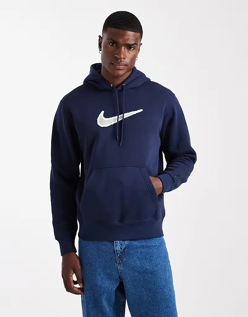Худи Nike Club с логотипом Swoosh, темно-синий