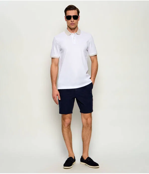 Мужское поло slim fit хлопковое H-Phillipson 238 BOSS, белый — фото 2