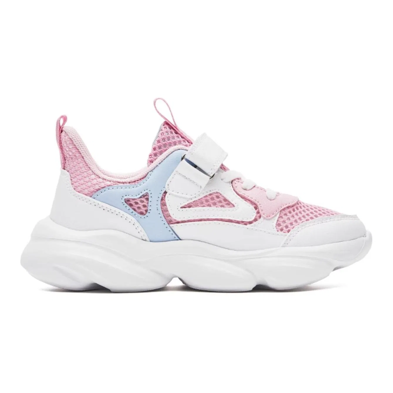 Детские кроссовки с дышащим сетчатым верхом ERKE KIDS, True White/Apricot Blossom Pink — фото 3
