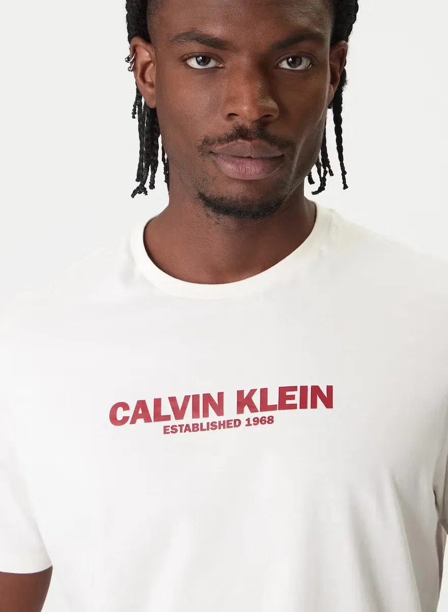 Футболка с принтом Graphic crew neck Calvin Klein, белый — фото 4