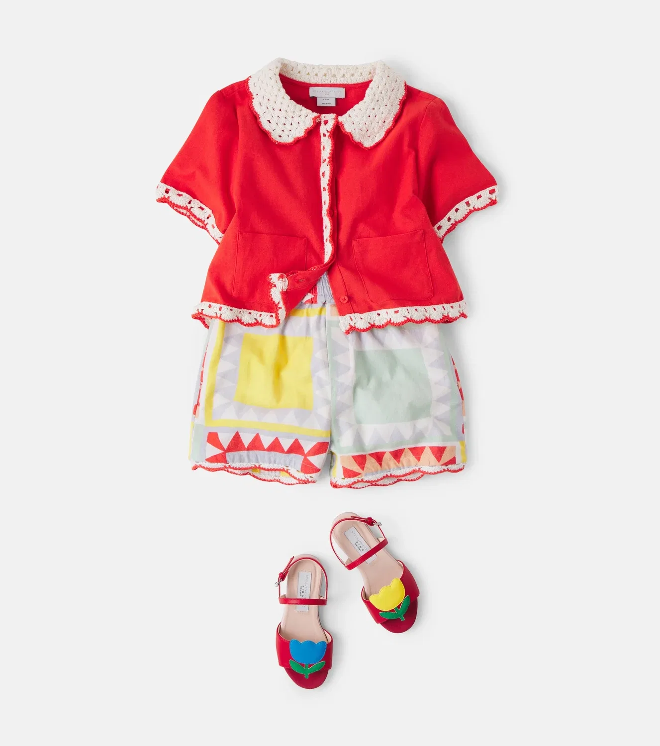 Шорты хлопковые Stella Mccartney Kids, мультиколор — фото 2