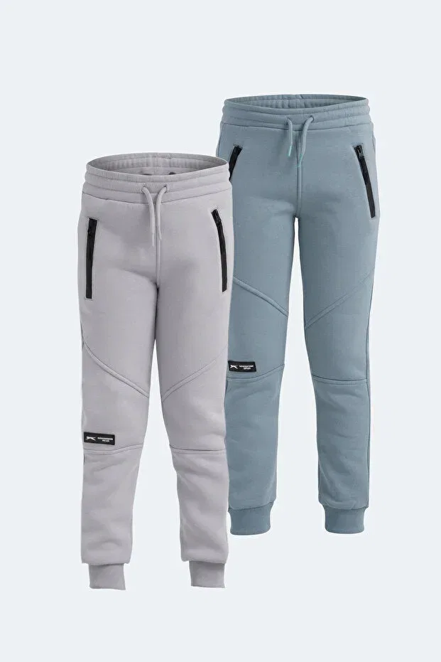 Детские спортивные штаны для мальчиков с карманами на молнии Lamya Slazenger, Stone Gray - Blue