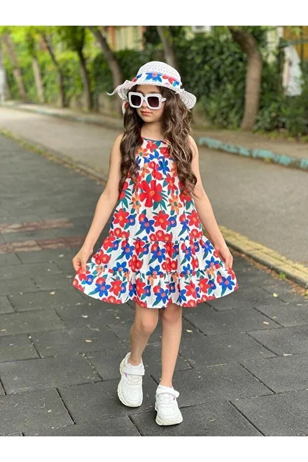 Детское платье для девочек с принтом Holiday Girl's Hat Dress Generic Brands, Multicolored — фото 3
