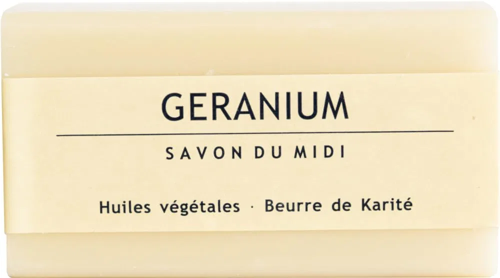 Твердое мыло с маслом карите, Geranium, Savon du Midi, 12 x 100 г