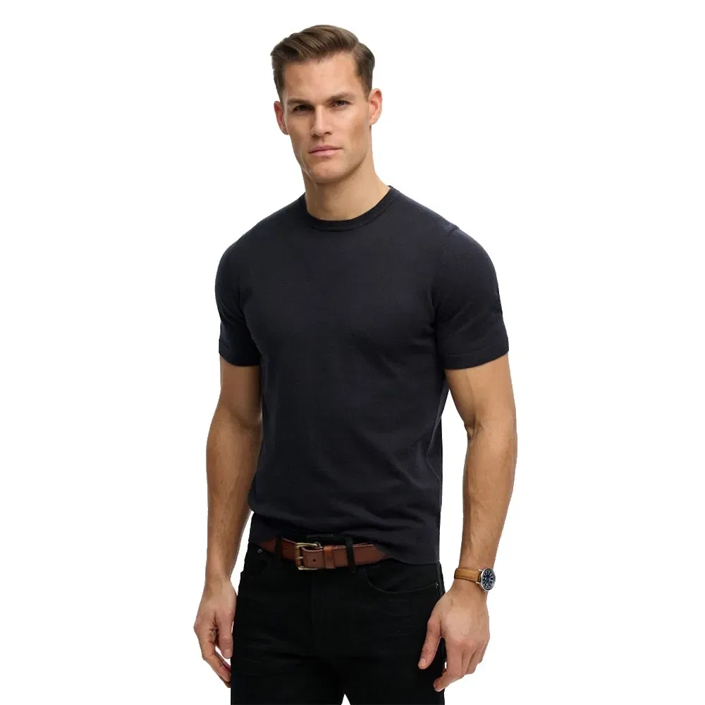 Футболка с коротким рукавом Premium Knitted Superdry, черный