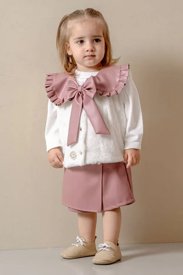 Детский комплект для девочек кожаный Glam Jnf Kids, Pink — фото 4