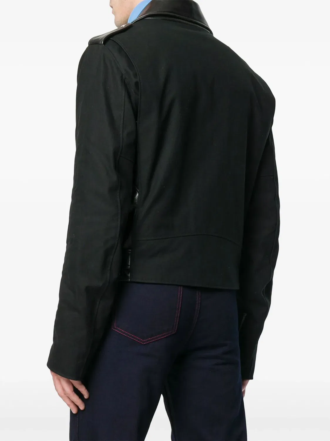 Панельная кожаная куртка-байкер Calvin Klein, черный — фото 3
