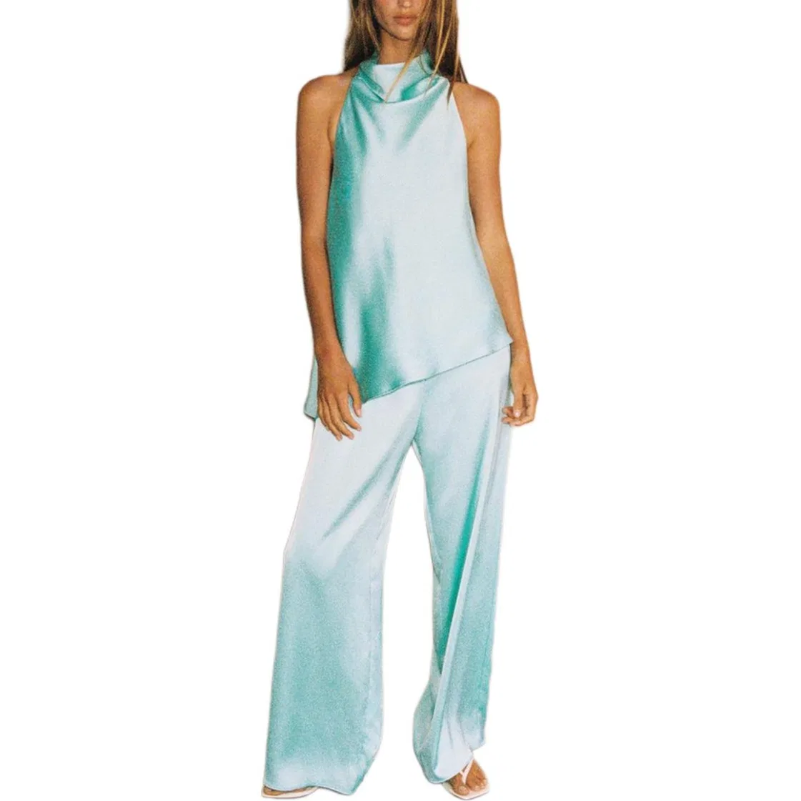 Женский комбинезон Turquoise, ZARA, Blue Green — фото 4