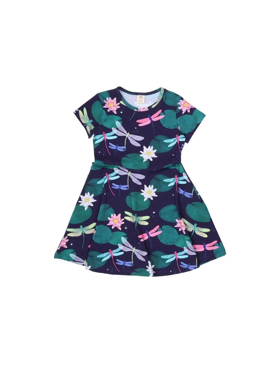 Платье Walkiddy 'Walkiddy - Colorful Dragonflies Dress' темно-синего цвета