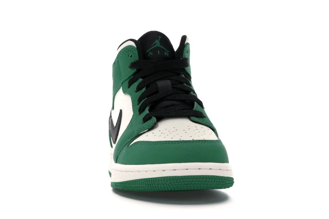 Детские кроссовки с перфорированным носком Jordan 1 Mid Pine Green Jordan, Pine Green/Sail-Black — фото 2