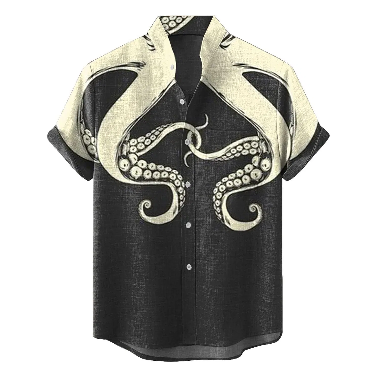 Мужская рубашка с коротким рукавом с принтом Hawaiian Shirts Men Short Sleeve Abstract Summer Pocket T Shirts Tropical Floral Button Shirt Clothes, Camicia Hawaiana Beige Da Uomo