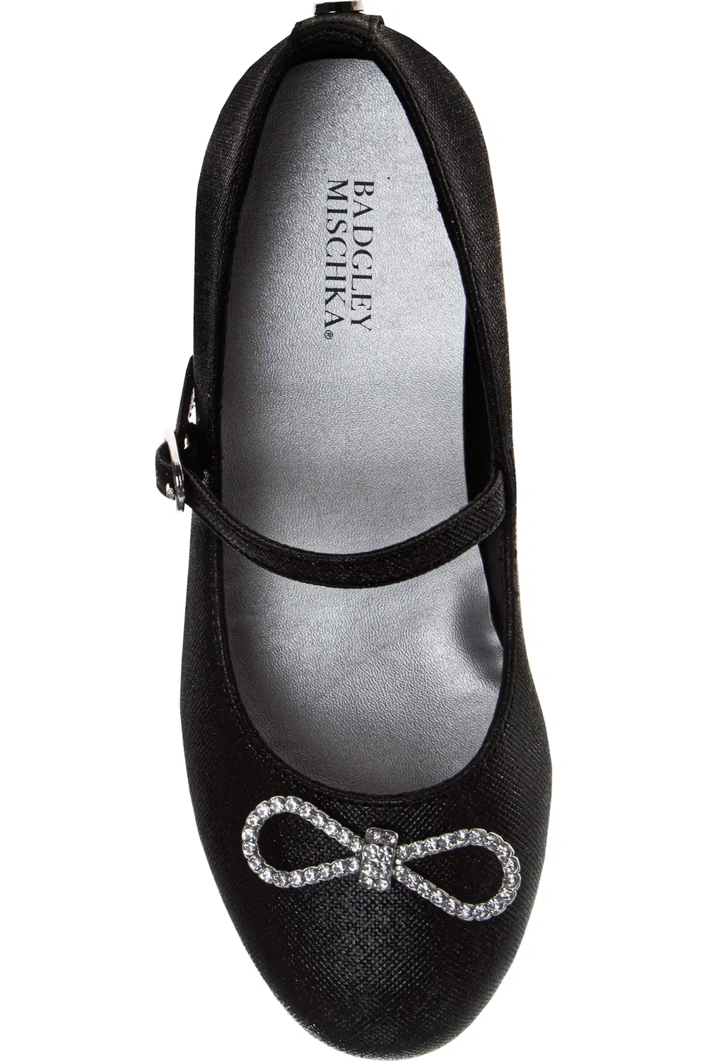 Туфли детские Mary Jane на каблуке с ремешком Badgley Mischka Collection, черный — фото 4